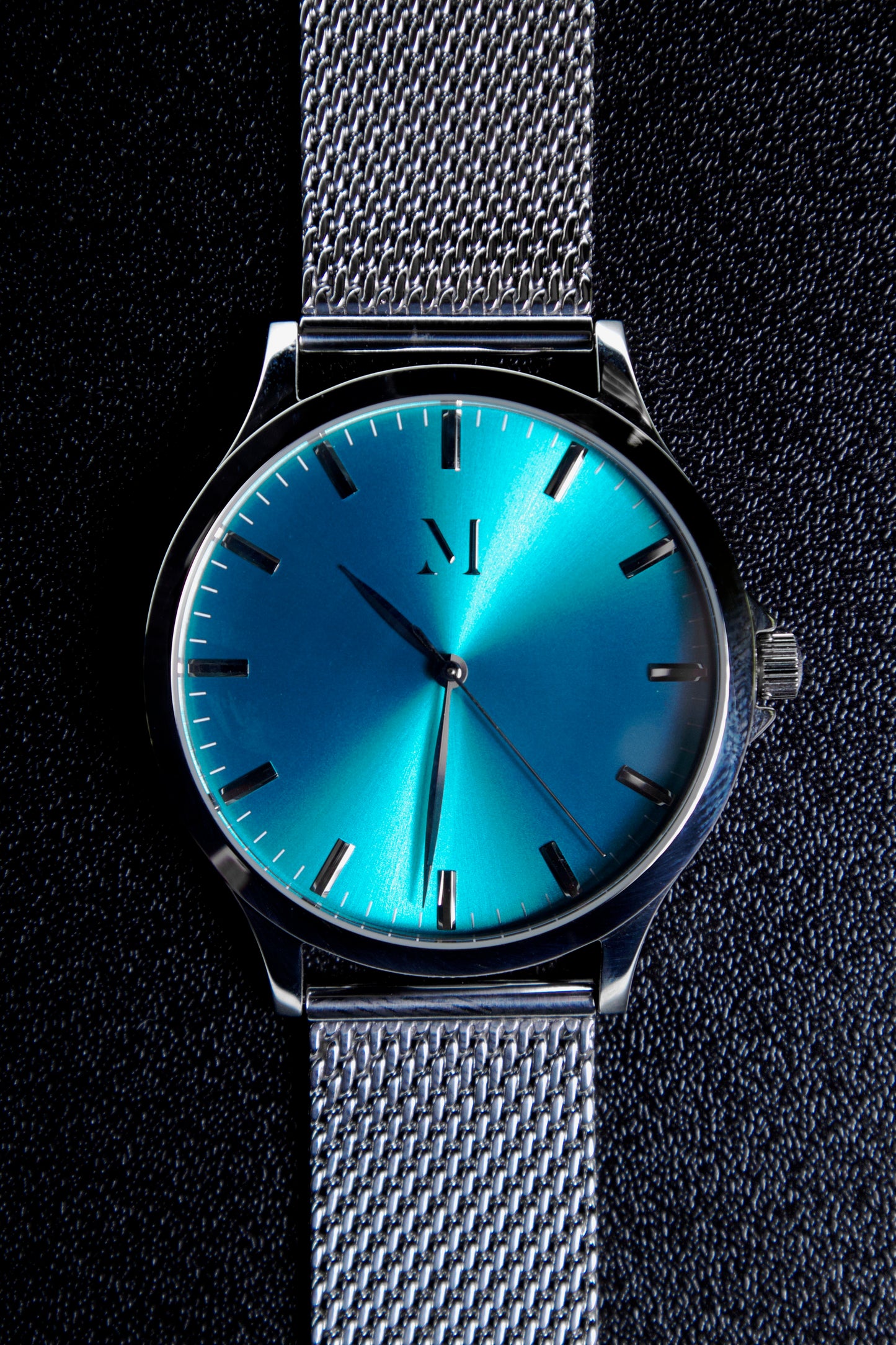 Silver and Turquoise with Stainless Steel Mesh Band