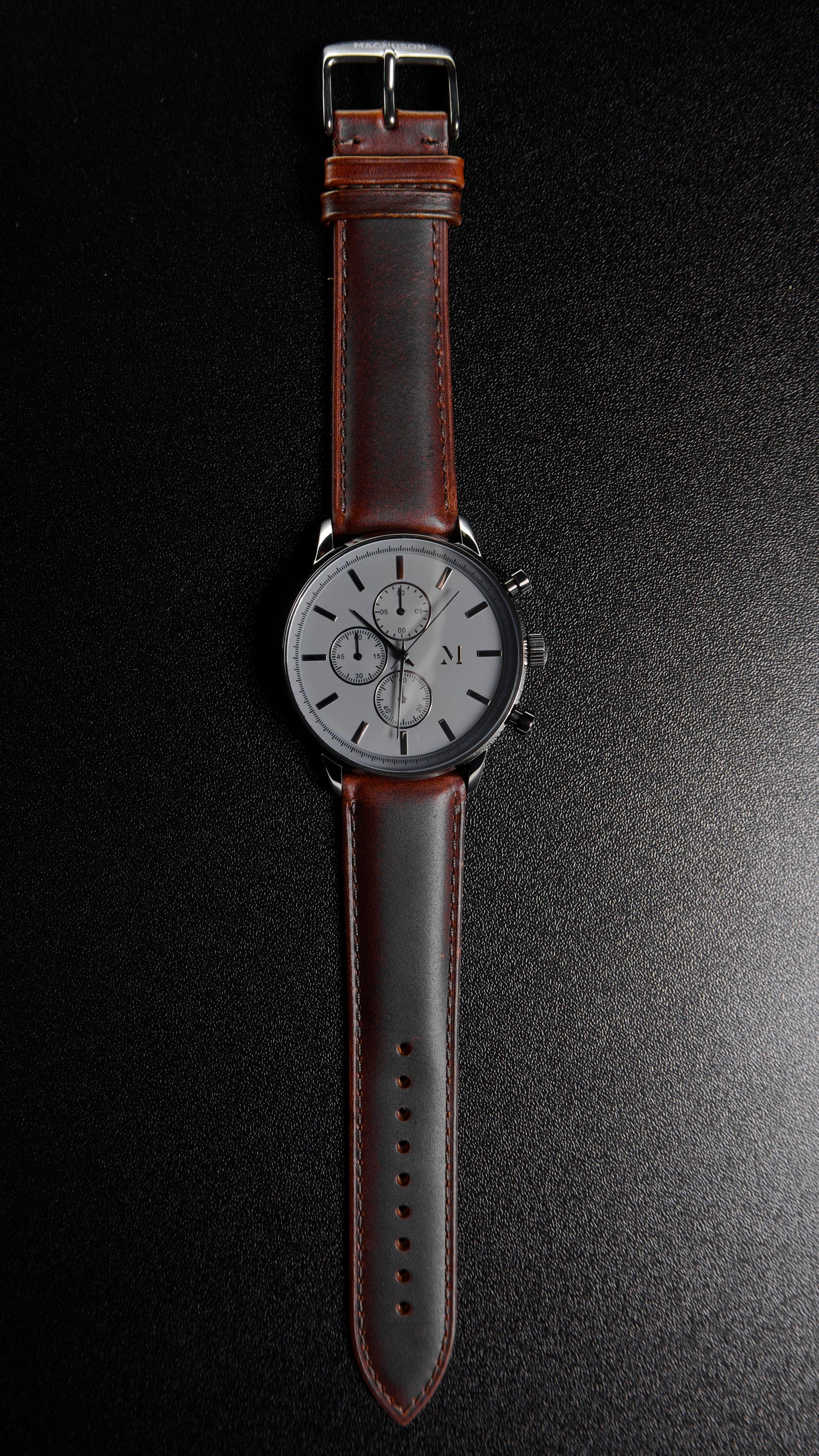 Iron Gray with Brown Leather Band
